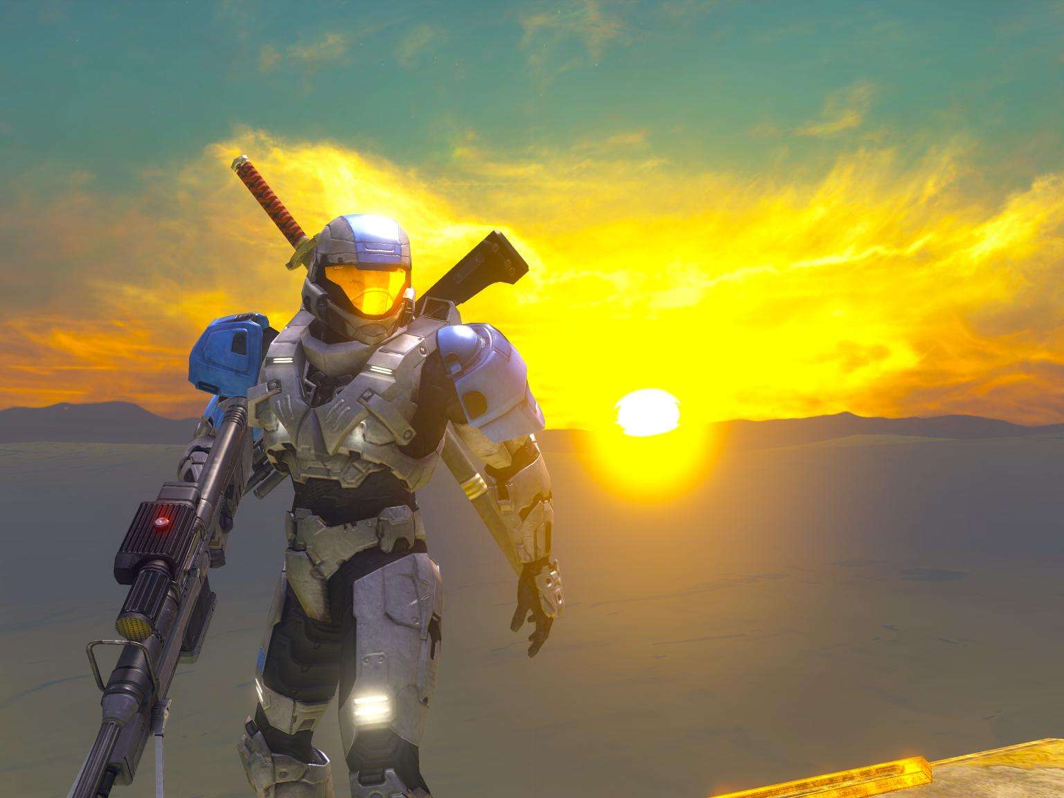  I got this pose which made me think of a Halo 3 Wallpaper or Postcard.